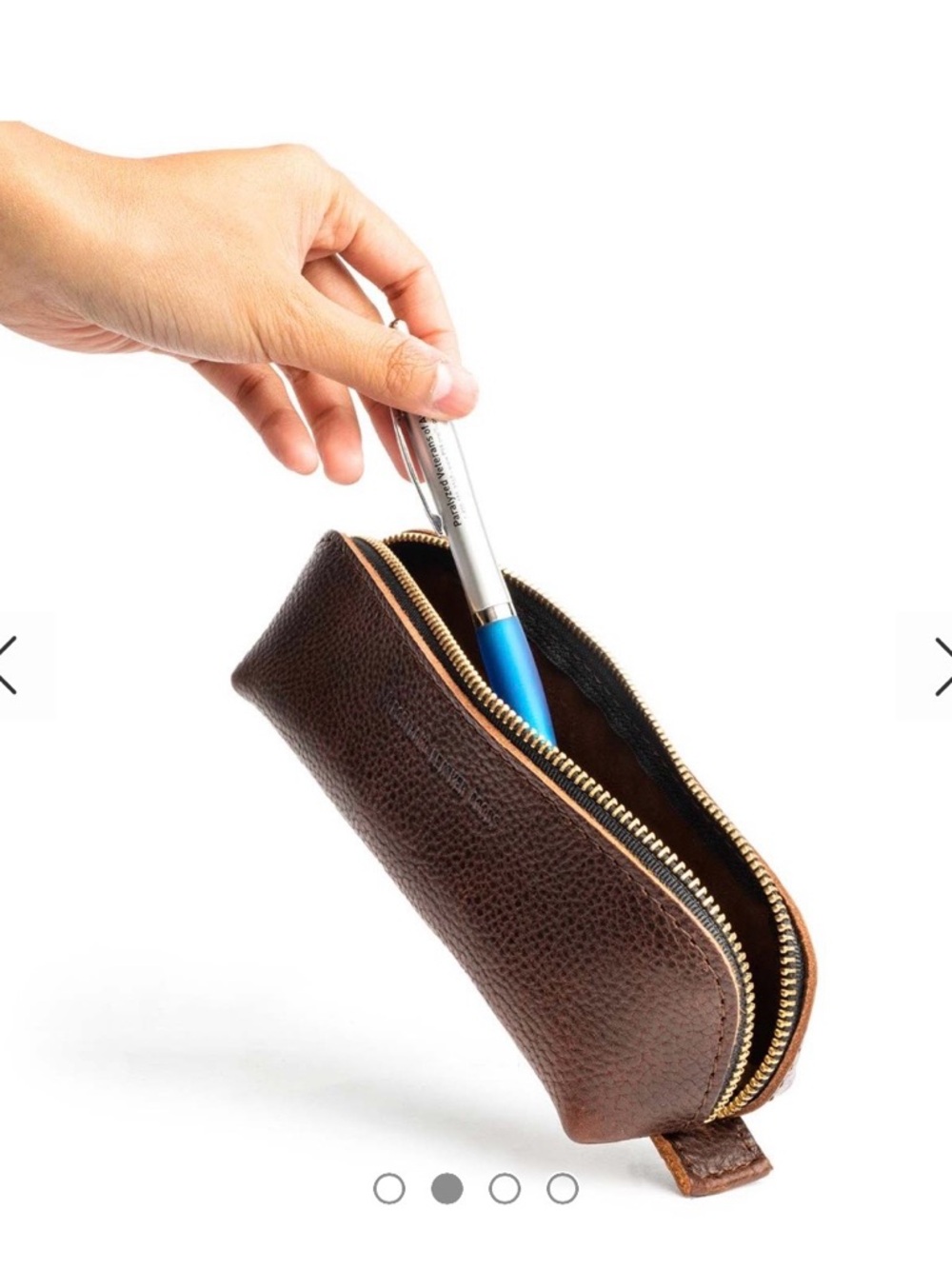 Portland Leather The Sidekick Pouch Leather Sunglasses Pencil Toiletry Pouch